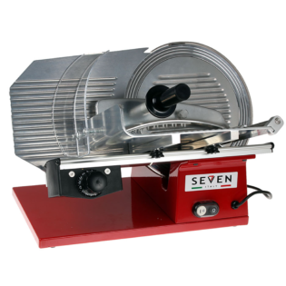 Seven Italy PS 300 PRO RED Meat Slicer - 300 mm Blade - Sharpener Included